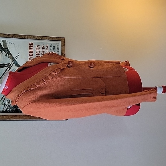 Virgin Wool Blend Pumpkin Cardigan - Picture 2 of 10